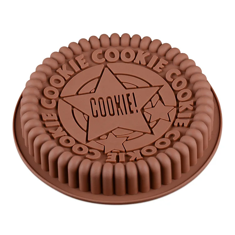 Hot selling design silicone cake mold pan pizza tray bakeware 7.5 inch large size round oreo cookie mold