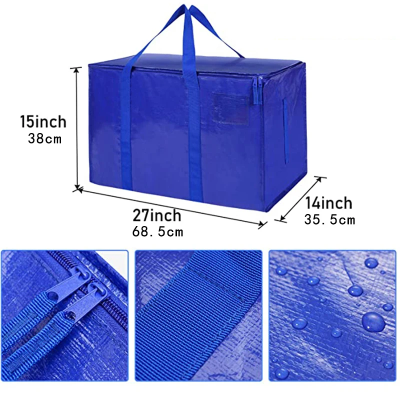PE Polypropylene Moving Bag Waterproof Woven Cloth Moving Bag Heavy Duty Extra Large Travel Luggage Clothing Bag
