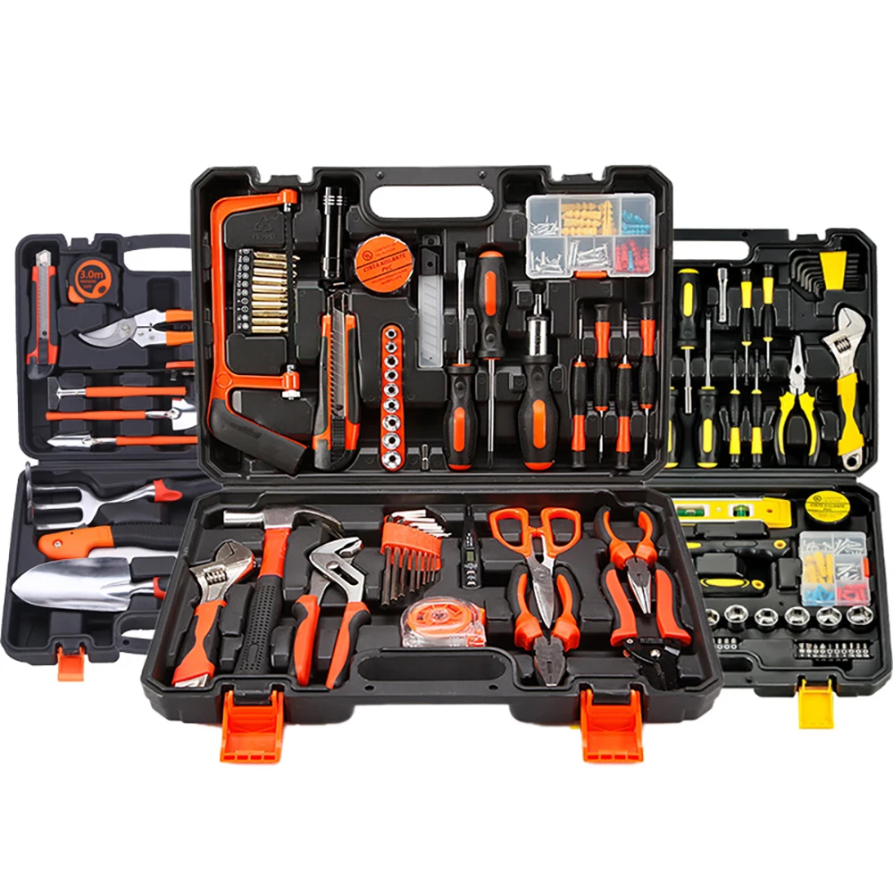 GOLDMOON 121PCS Kit Car Repair Sockets Set Hand Tool Sets Combination Socket Wrench Set with Plastic Toolbox