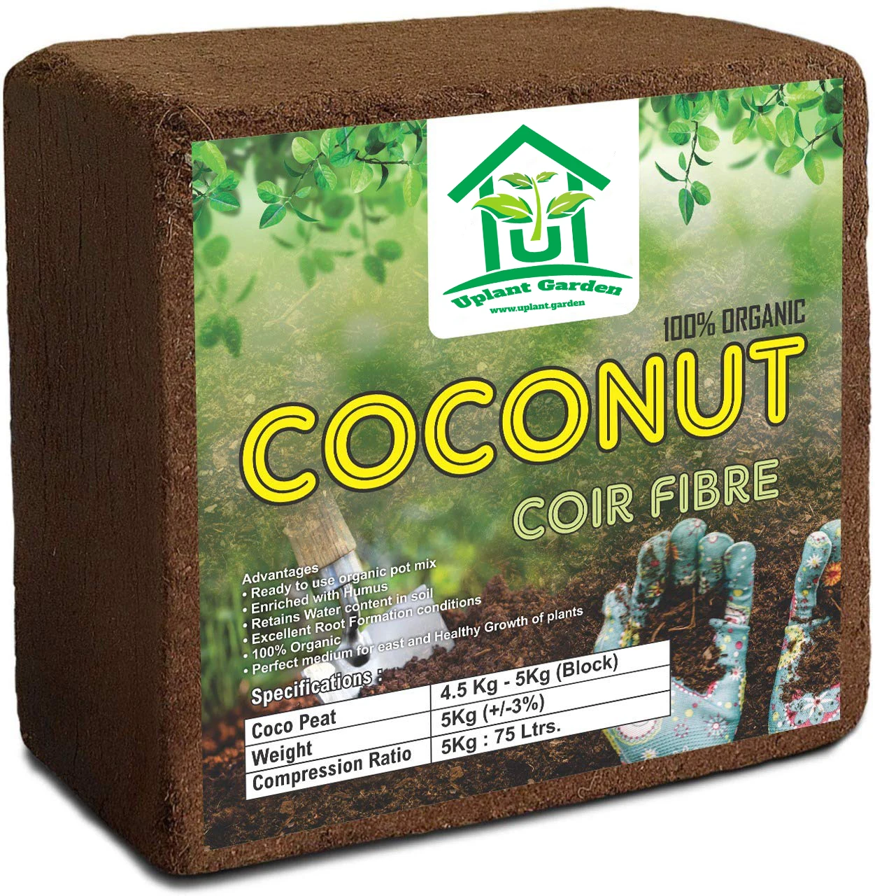 Compressed Pith Bale Pallets Coconut Fiber Shell Husk Coco Coir Block Brick Coconut Peat