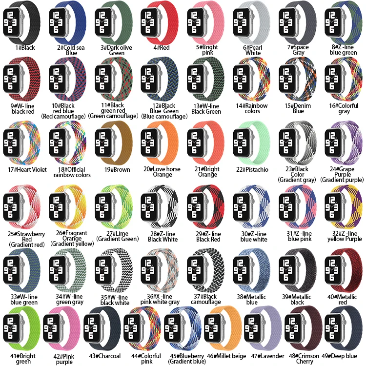 Ремешок Coolyep Соло для Apple iWatch 6 SE плетеный сменный Браслет наручных часов 42 мм