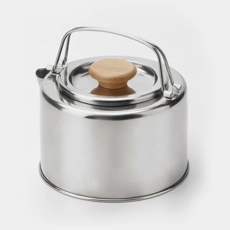 Camping Portable Kettle Outdoor 304 Stainless Steel 1.2L Travel Kettle Outdoor Courtyard Picnic Bbq Kettle With Tea Carrier
