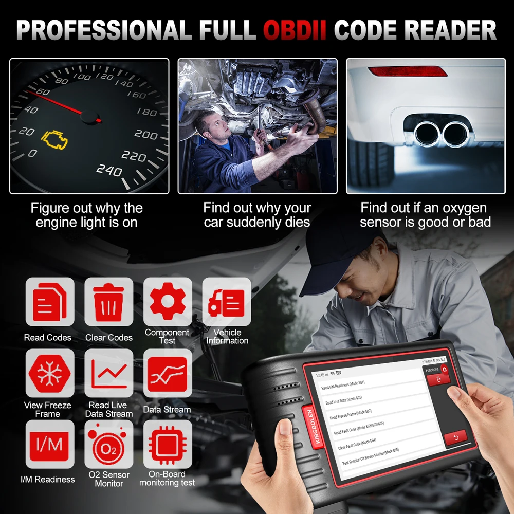 S6 Auto Diagnostic Tool OBD2 Scanner for 12V Cars Vehicle VIN ODD SRS ABS IMMO AFS TPMS BRAKE INJEC with Lifetime Free Updates