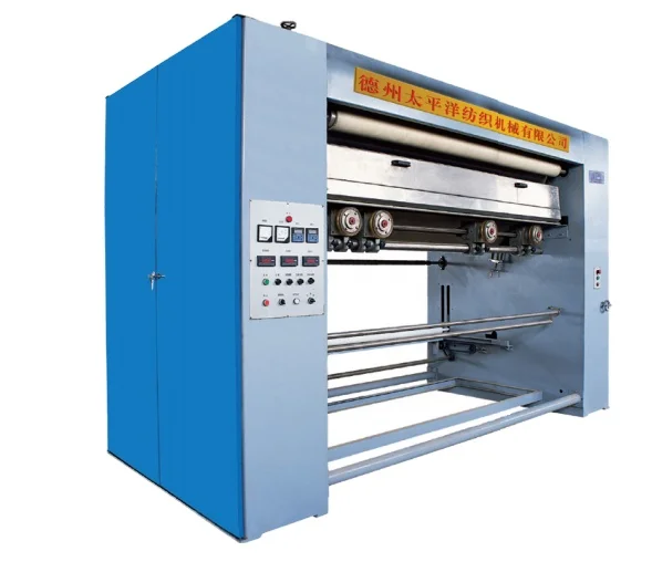 Vertical felt calender machine used for setting polyester and cotton fabric