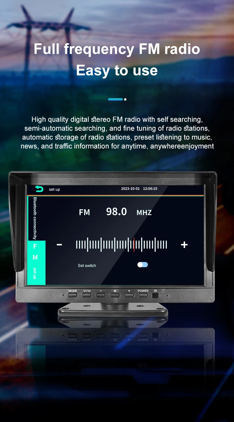 All-round Car Camera System DVR Recording 10.1 Inch Quad Split Monitor Siren Light BSD Alarm Truck Rear View Monitoring System