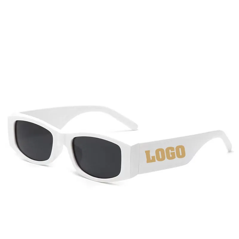 2022 Wholesale custom logo sunglasses  unisex  trendy square vintage shades wide legs fashion small sunglasses