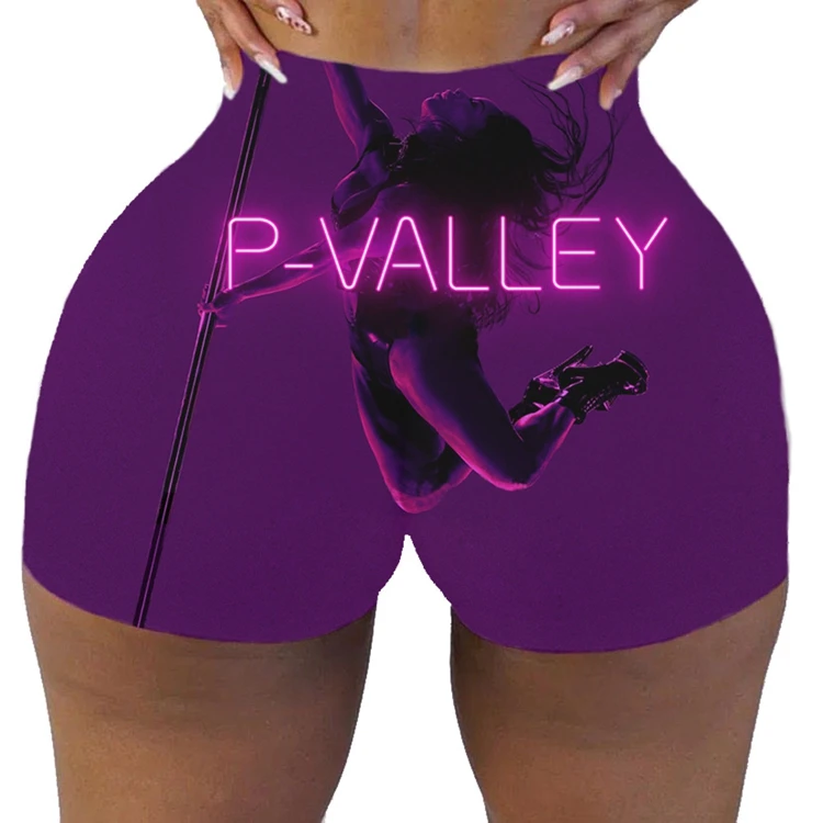 
Hot sale quality stretch polyester custom p valley snack shorts women 