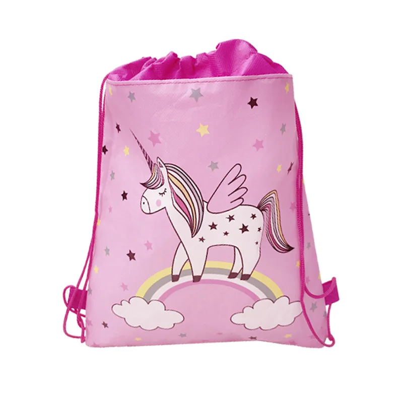 wholesale kids travelling cartoon nonwoven drawstring bag