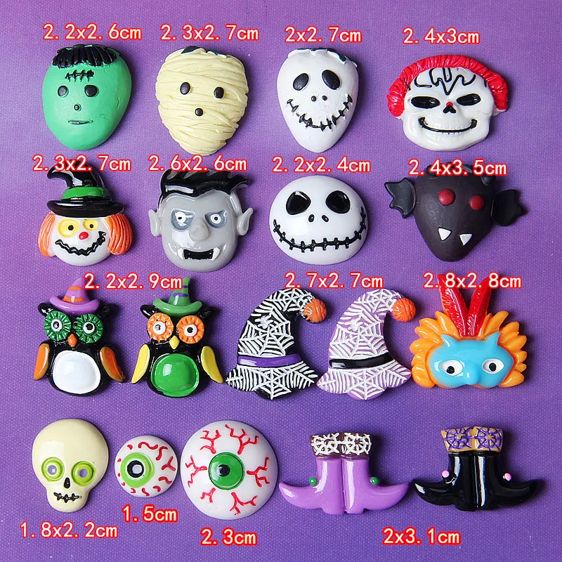 
Free Shipping Mysterious Voodoo Doll Bloodshot Eyes Flatback Resin Hallowmas Party Decoration Accessory Charms Resin Cabochons 