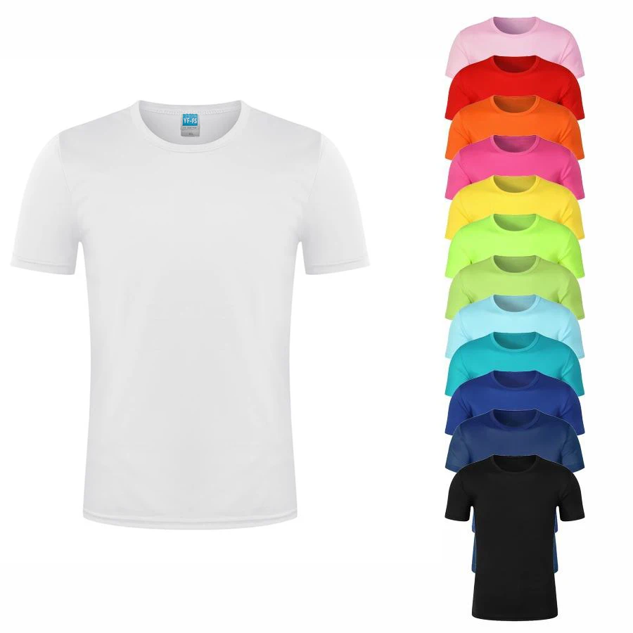 Unisex Soft Custom Tshirt Printing White T-shirt 100% Polyester Blanks Sublimation T Shirt Gym Quick Dry Plain for Men 1 Piece