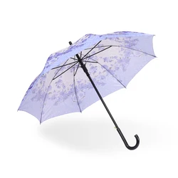 Suppliers Cheap Price Promotion Factory custom logo Plastic Handle Lover Gift Prints Straight Stick Rain Umbrella
