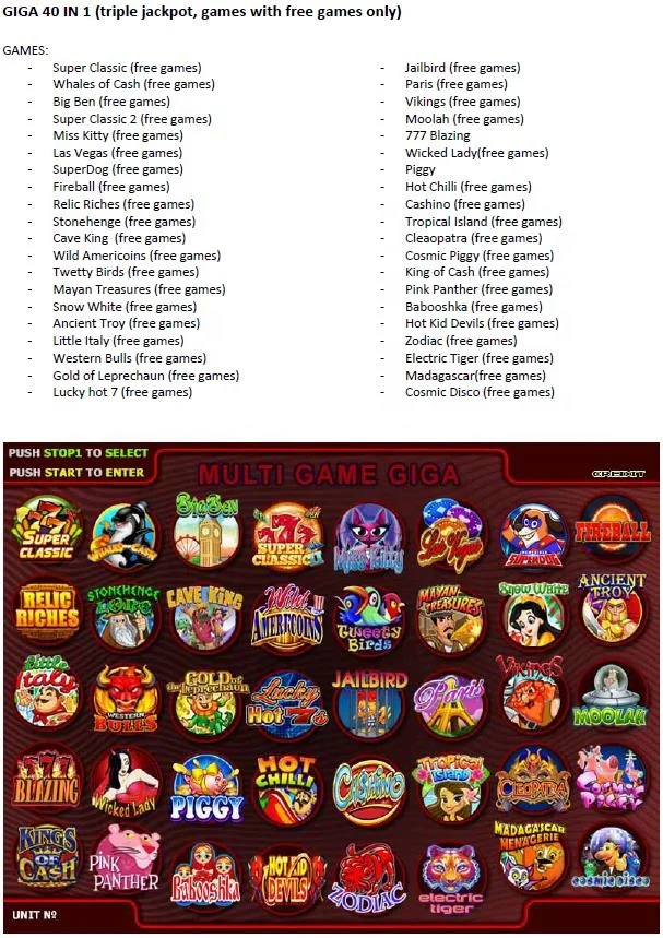 Multi game Giga 40 in 1 game board