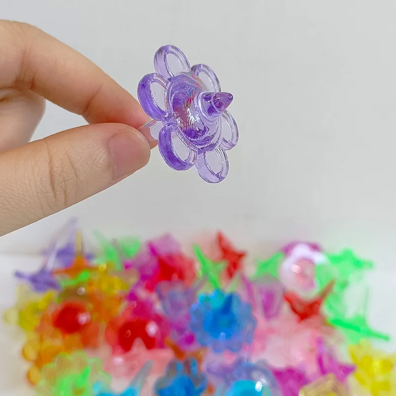 Transparent small gyro plastic lace colorful classic gyroscope fidget spinner toys for kids