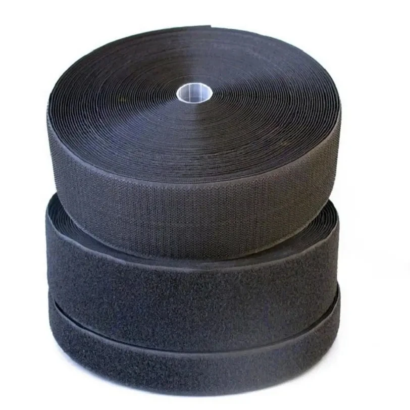 Strong Self Adhesive Fabric Double Sided Hook And Loop Tape Roll Clothing Velcroes Roll Auto Hook And Loop Tape With Logo