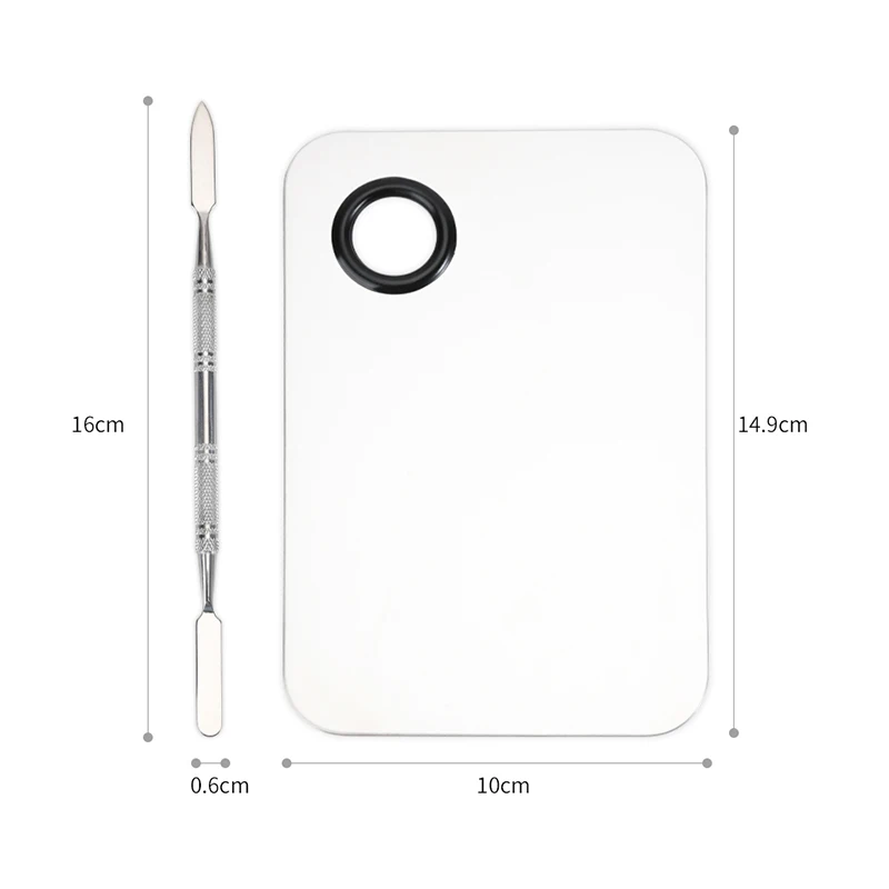 Hot Selling Professional Make up Tool Metal Stainless Steel Cosmetic Makeup Mixing Palette with Spatula Custom Metal Palette Kit