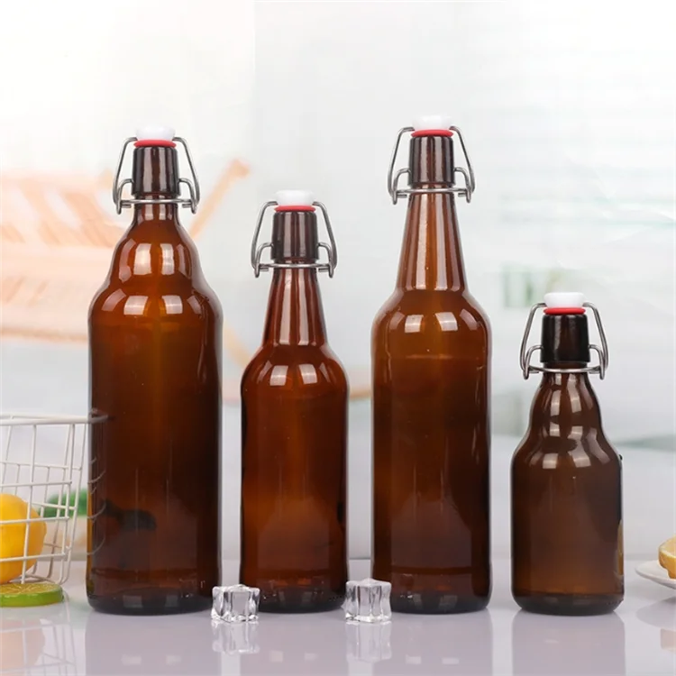 Classic Cheap Empty 330ml 500ml 750ml Glass Swing Top Bottle Amber Glass Bottle for Beer