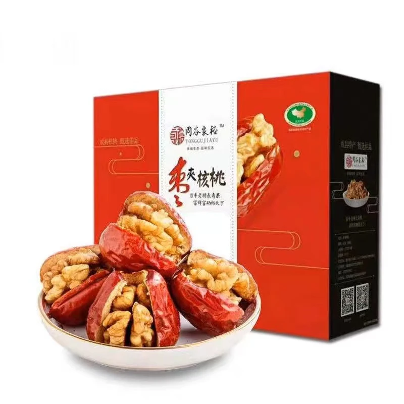 Тонкая оболочка свежие вкусные китайские даты Красного Джуба смешанные с грецкими орехами