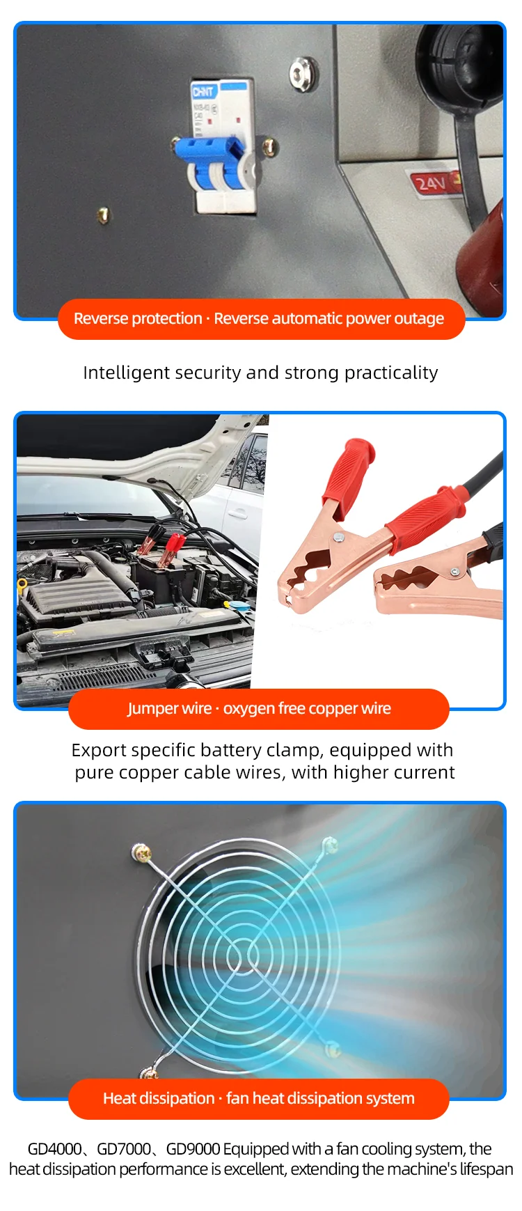 9000A 220V high quality battery booster car battery charger 12v 24v car battery station for automatic