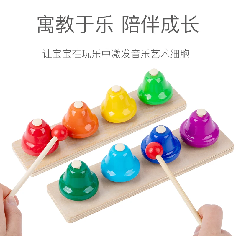 Wholesale montessori wooden music box toy wood ratchet instrument stand musical wooden spoons baby toys for kids