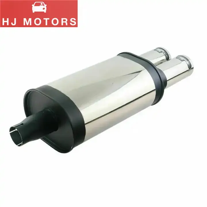 Universal Car Rear Muffler Exhaust Pipe Black Tube Tail 2-2.5 inch Car Exhaust Muffler System Muffler Exhaust Car