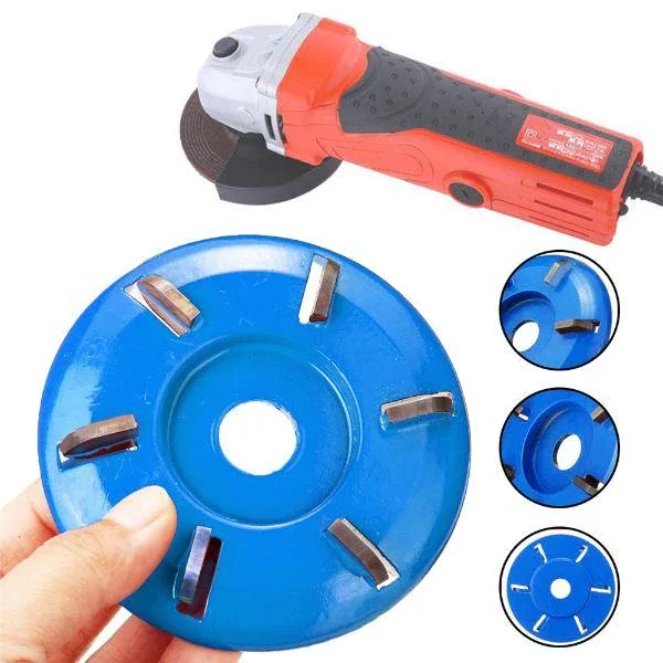 6 Teeth Power Wood Carving Cutter Disc Milling Attachment Bore Arc teeth Angle Grinder Attachment Wood Carving Disc