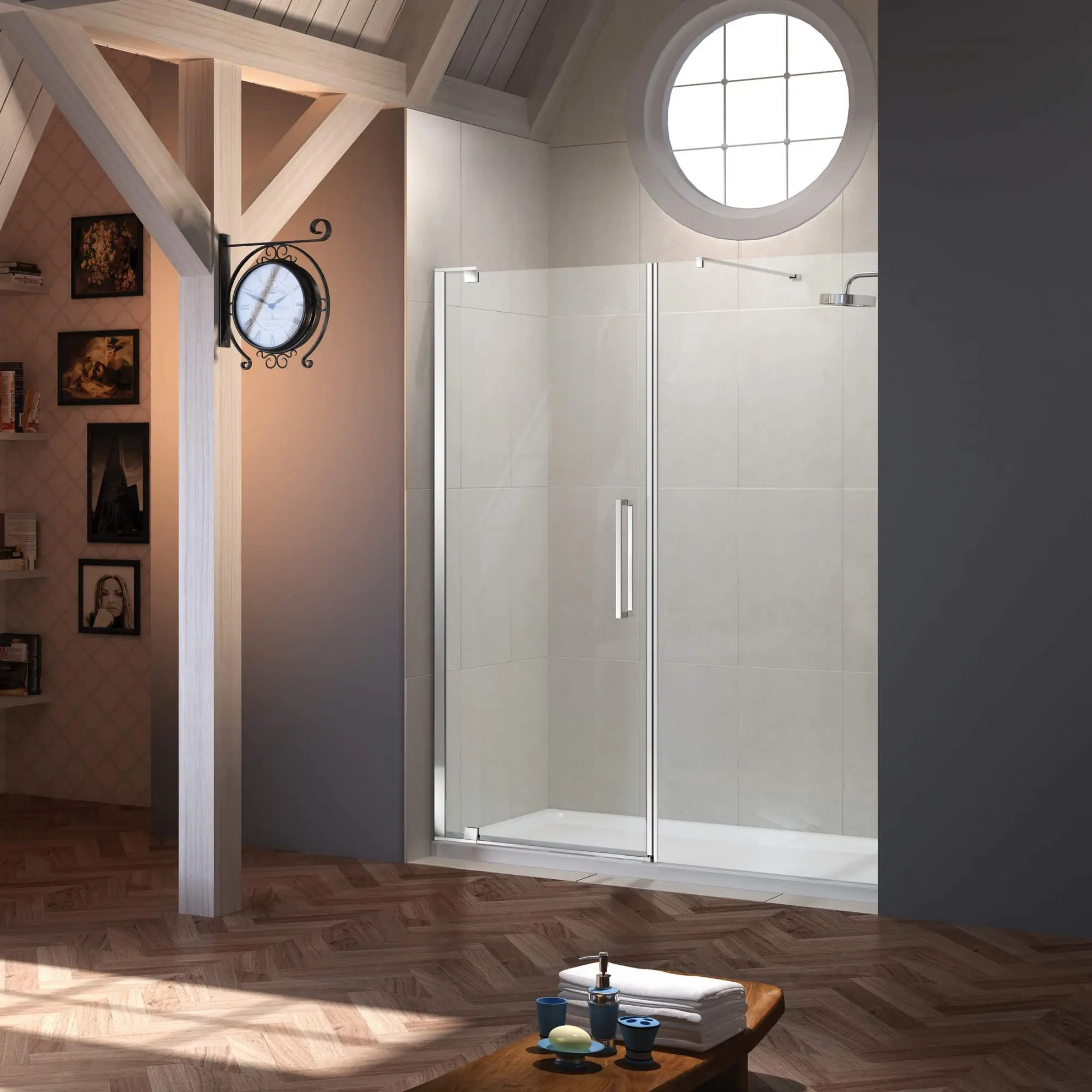 Hot selling shower box with ABS tray corner Bathroom Shower cabin or sided shower pivot door