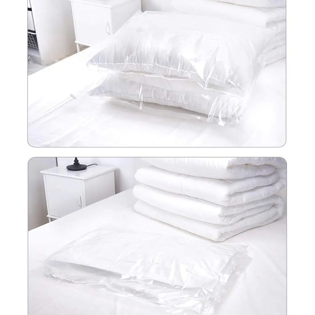 Vacuum Storage Bag Compressed Suction Valve Foldable Waterproof Compression Vacuum Clothes Bags For Travel Clothes