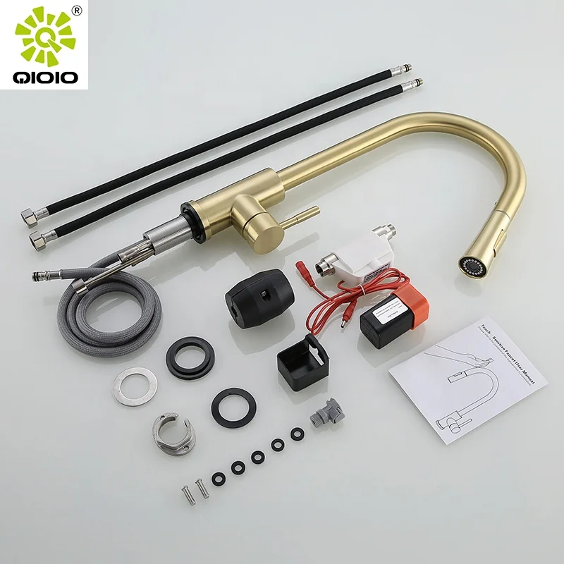 Нержавеющая сталь Матовый золотистый и черный Сенсорный автоматический выдвижной кран датчик краны