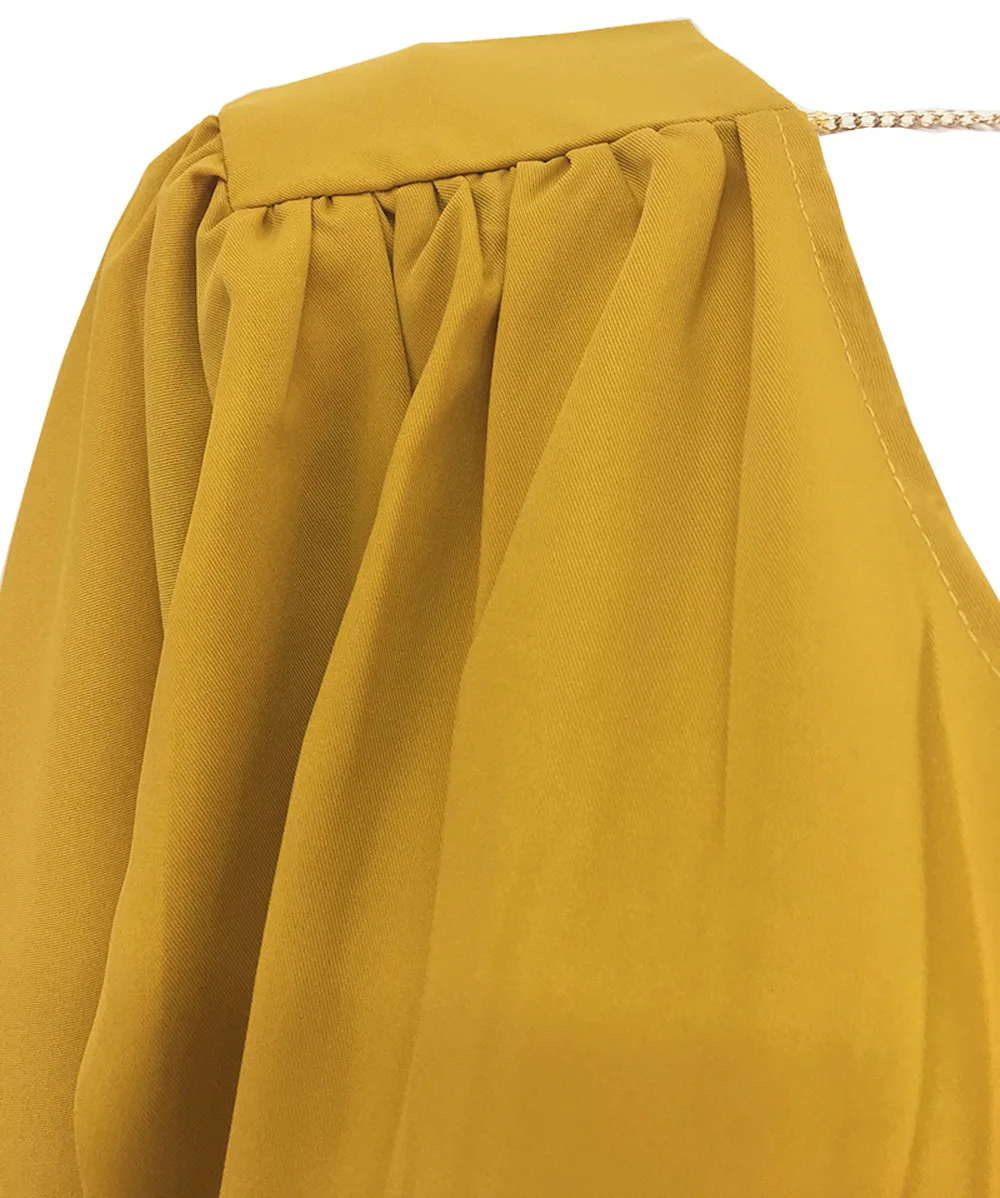 Autumn Long Sleeve Evening Dress Formal Elegant Yellow Cocktail Party OL Office Lady Dresses