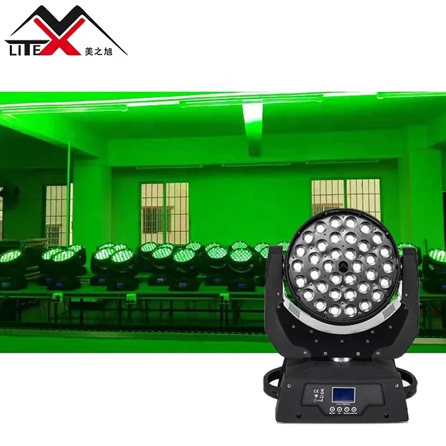Pro Dj Disco Stage Light 36 x 10w RGBW  4in1 Zoom Wash  luces  Led Moving Head light for stage disco decoration