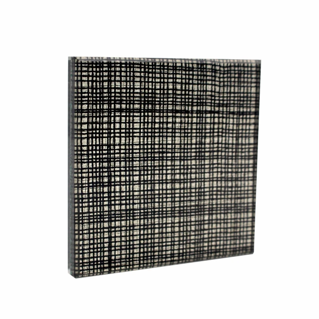 Black decorative colored glass Specialty fabric laminated glass textile laminated glass for decorations