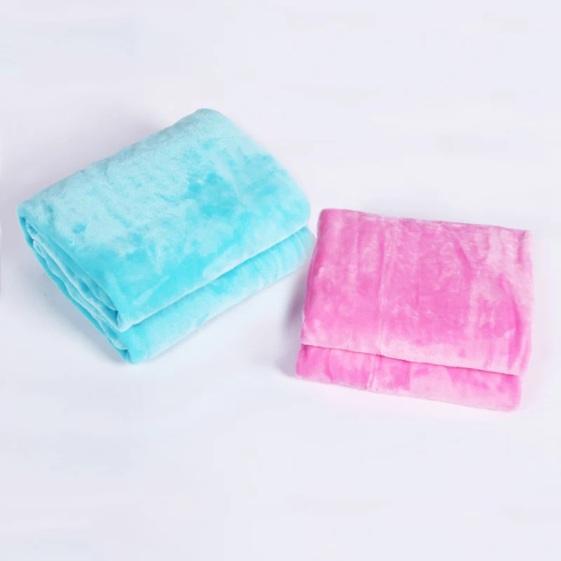 AZO Free Plain Knitted Penguin Plush Fleece Mink Blanket for Autumn and Spring