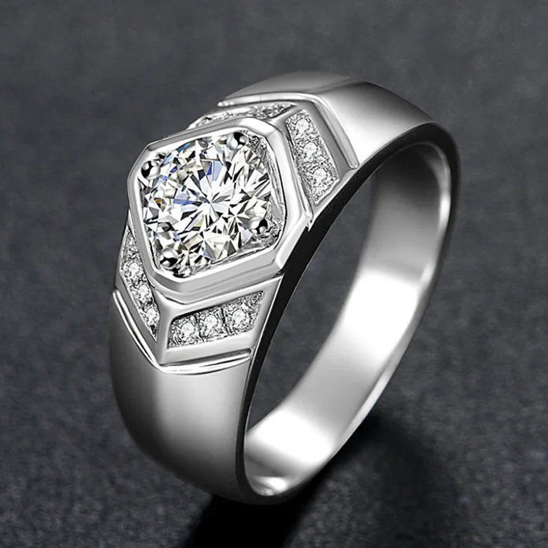 Factory New Moissanite Luxury Sapphire Charming Mechanism Brilliant Full Diamond Ring