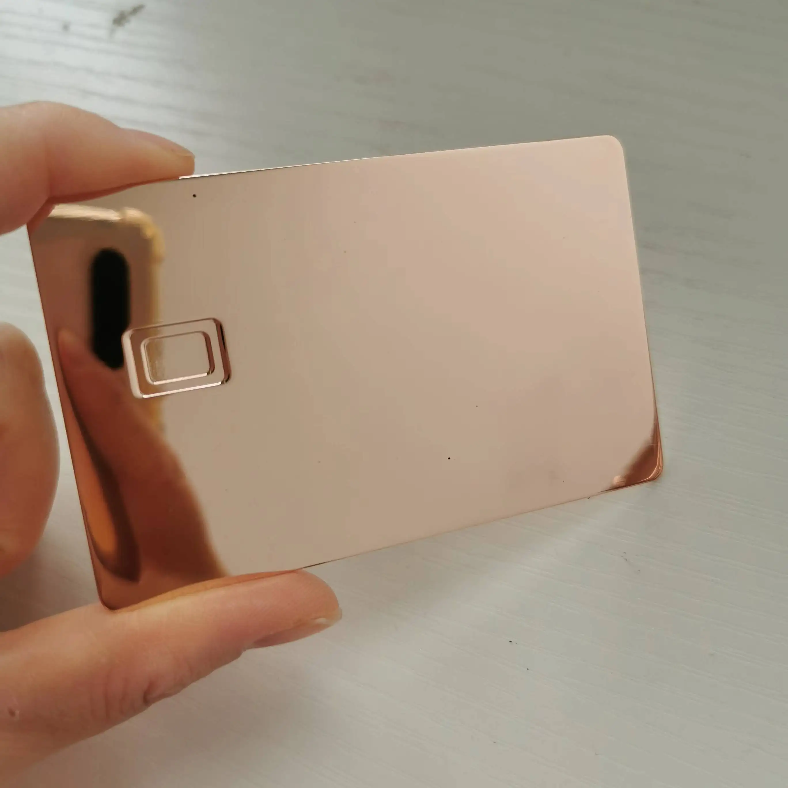 credit card 4442 24K Gold Mirror metal card rose gold black metal card with hico magnetic stripe and signature bar