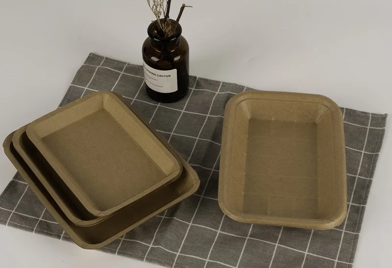 Disposable Biodegradable Paper Food Tray for Sushi Cake Meat Hot Dog at Street Snack Shop BBQ Packing