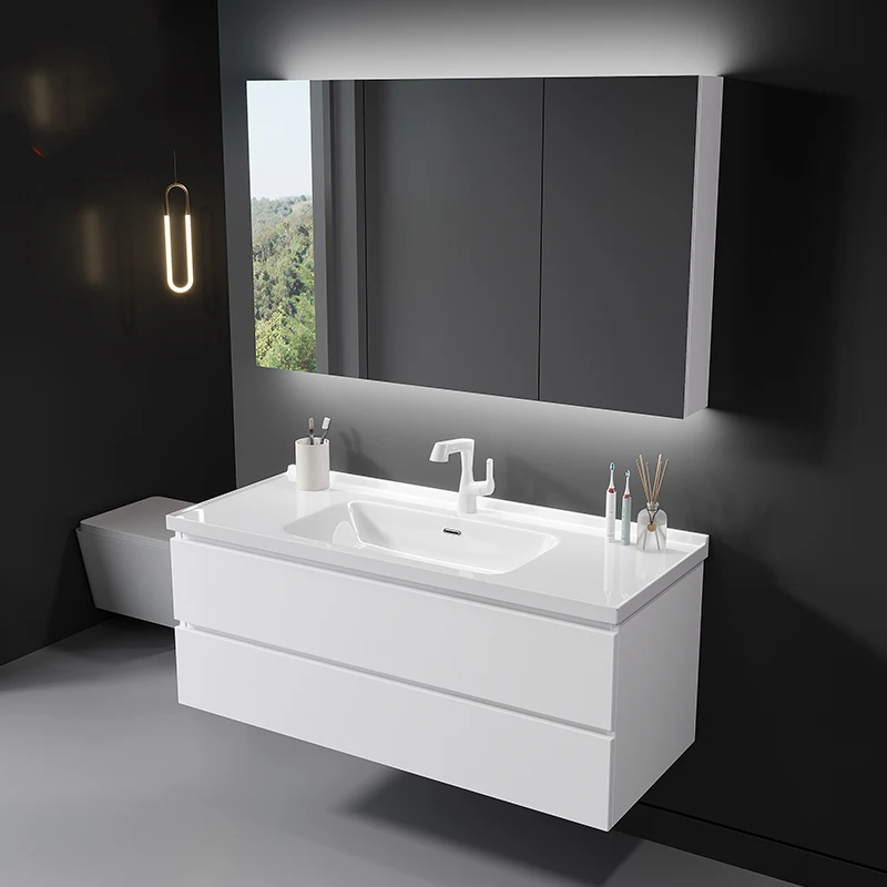 Bathroom Cabinet Nordic Light Luxury Bathroom Washbasin White Washbasin Washbasin Cabinet Combination Ceramic Basin Bathroom