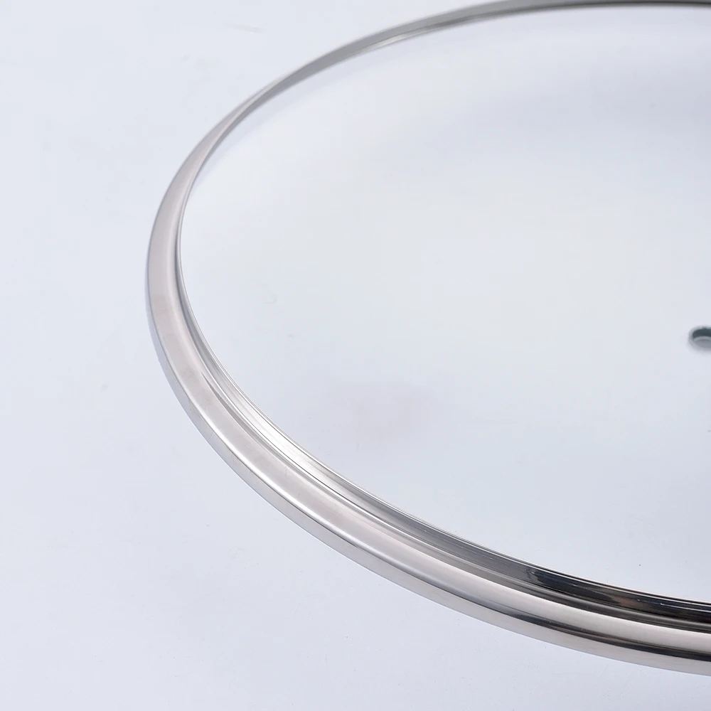 Hot Sale Product Non-stick Cookware Silicone Cover Tempered Glass Frying Pan Lid With Long Handle