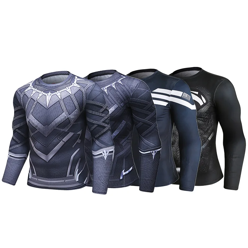 high quality skins wear compression custom men mma long sleeve rash guard