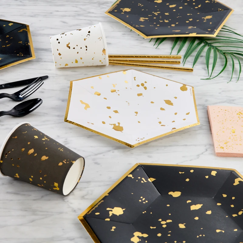 disposable paper plates custom party plate round dessert plate dish for sale