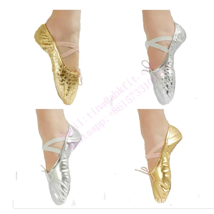 Best selling soft and comfortable ballroom gold color leather dance