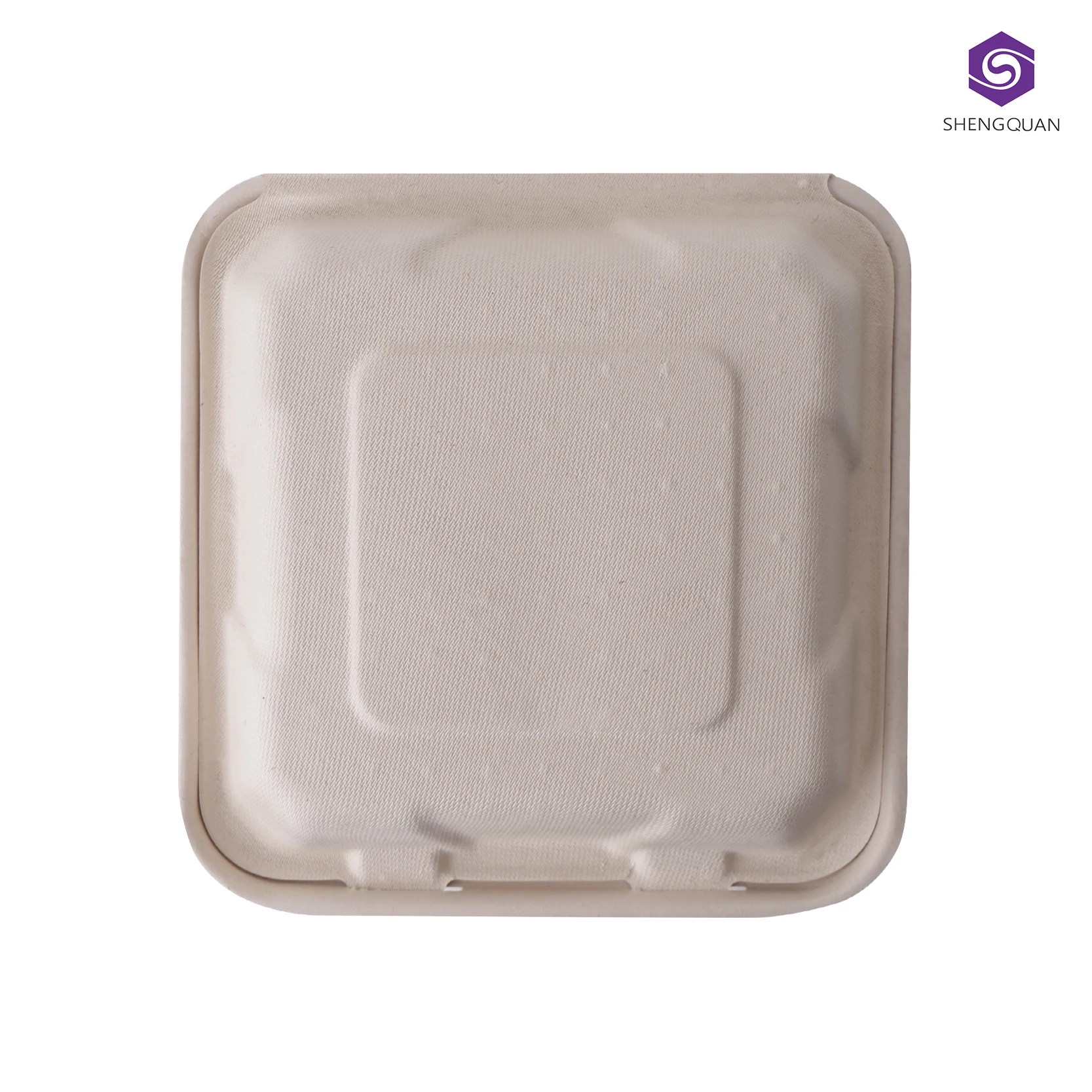 Sugarcane Bagasse Food Container 9 Inch Clamshell Food Box 3 comparts