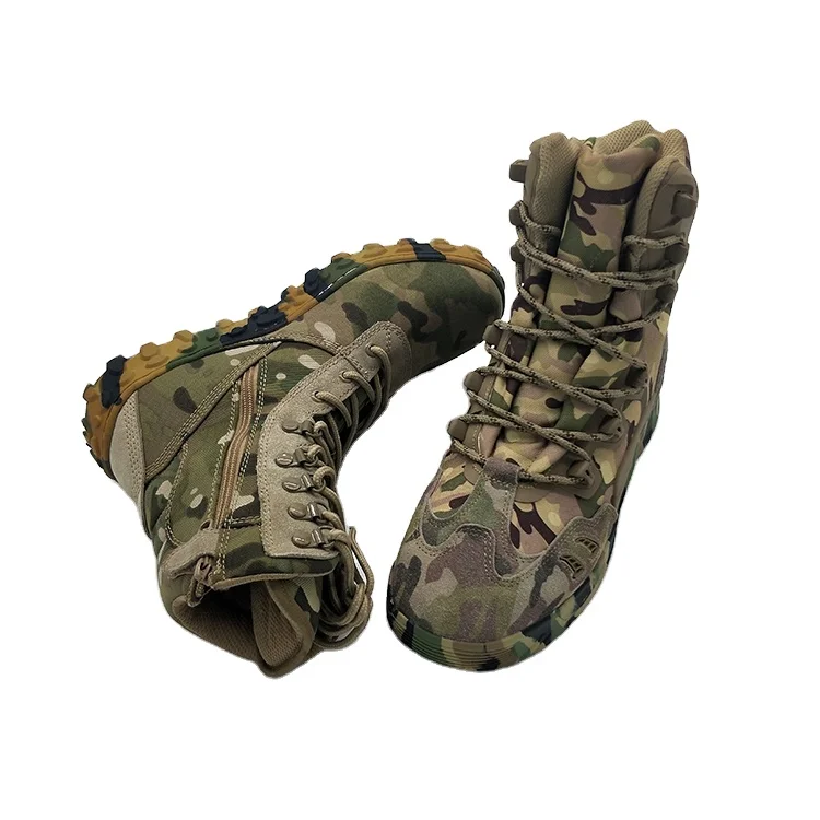 
Whosale Camouflage Cloth And Suede Material Sweat Absorption Desert Boots Army 
