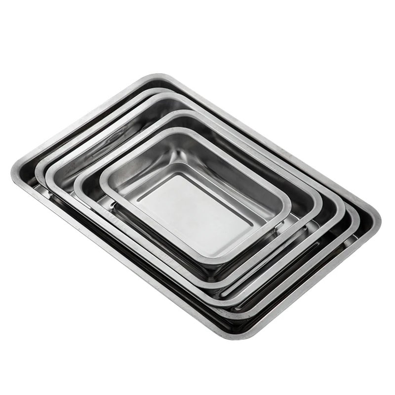 High Quality Stainless Steel Deep Rectangular Serving Tray Baking Pan Buffet Trays