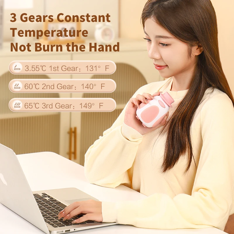 Новинка 2022, грелка для рук с возможностью прессования, портативное зарядное устройство 6000 мАч, многоразовая грелка для рук, портативная перезаряжаемая Милая мультяшная