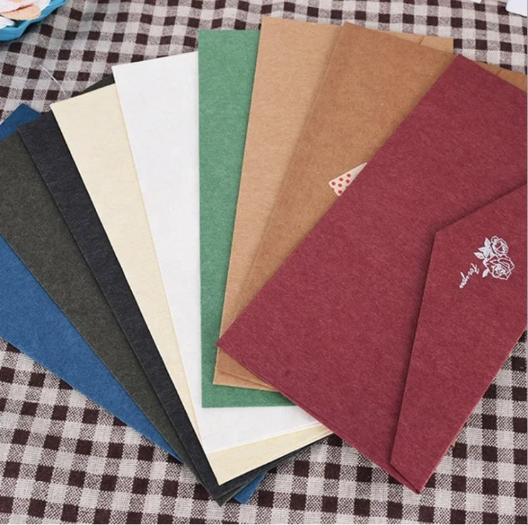 Custom Red Colorful Felt Manila Waxed Paper Envelope