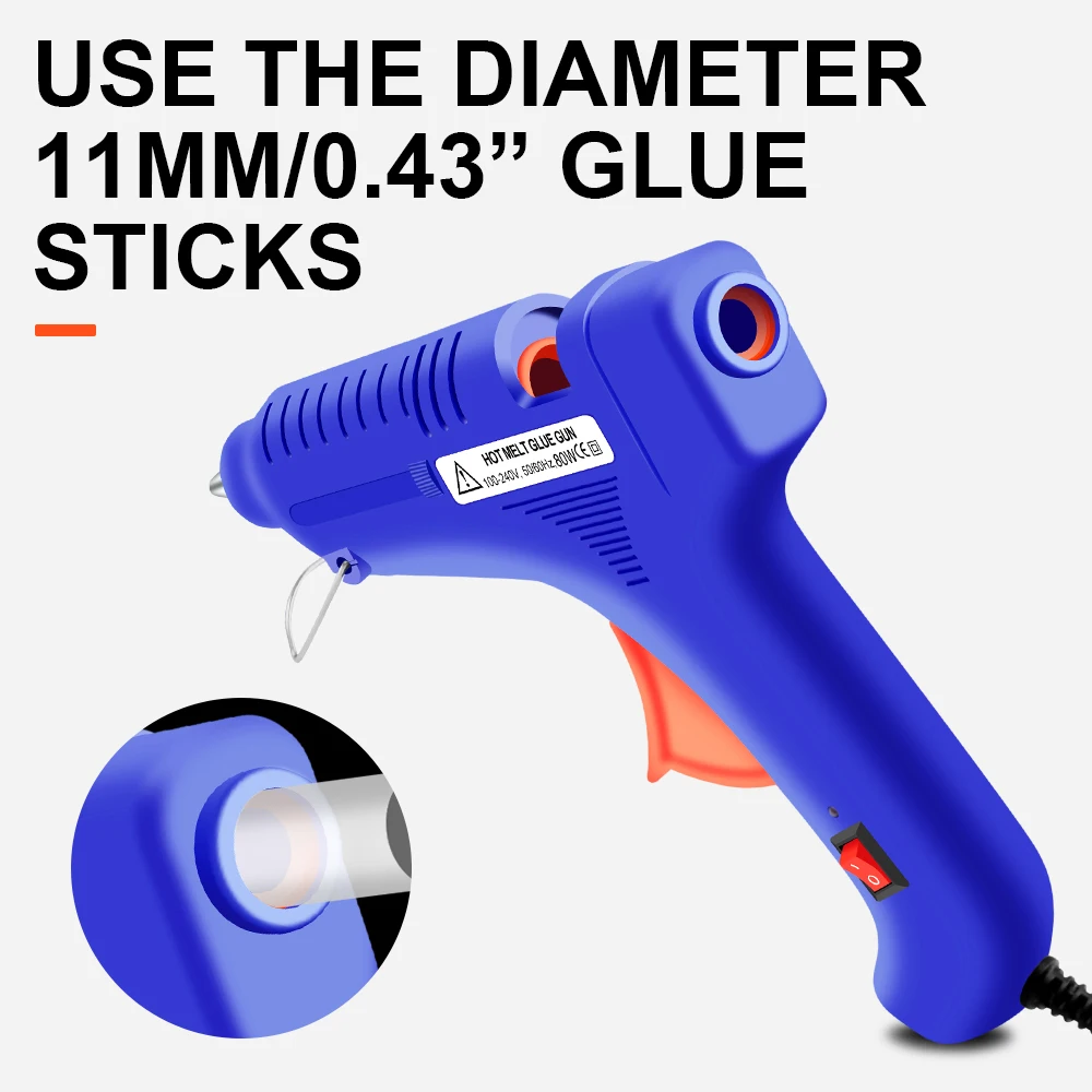 Fast Preheating Hot Melt High Temp Power 80 Watts Hot Melt Glue Gun for DIY,Home Repairing,Arts and Crafts