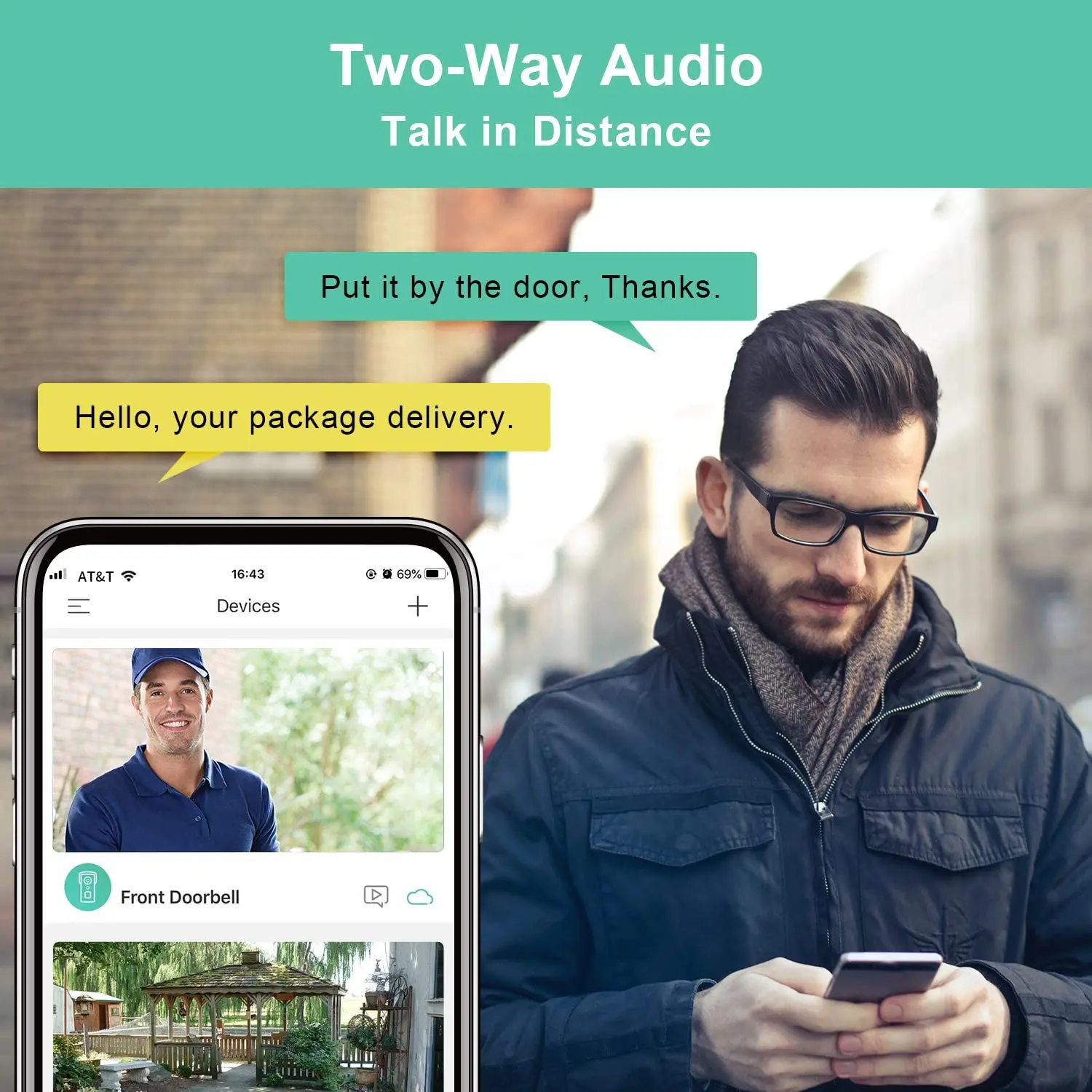 Official Original Tuya J1 Smart Visual Recording Two Way Audio Doorbell HD 2MP Wireless WIFI Night Vision Intercom Camera