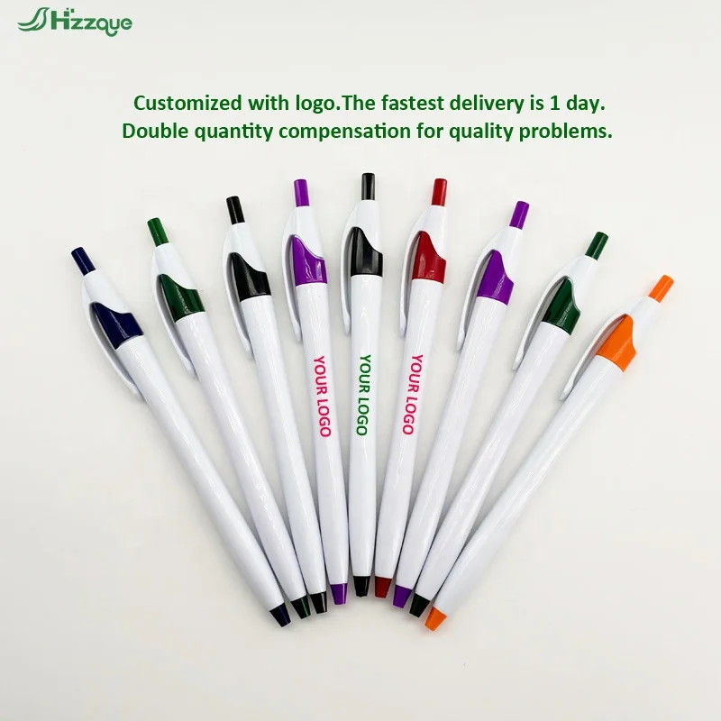 Wholesale Promotion Custom Logo Ballpoint Pen Plastic Business Advertising with Slogan Customizable Ball