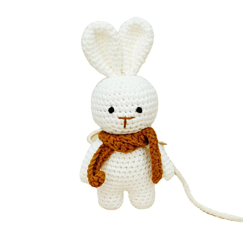 CE CPSC Amigurumi Handcrafted Cotton Stuffed Animals - Elephant, Lion & Rabbit - Soft, Safe Playthings For Toddlers