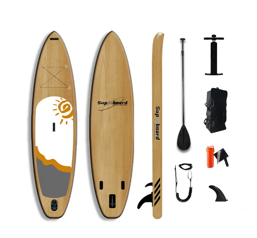 2021 г., Лидер продаж, дизайнерские надувные доски для Sup-серфинга, 11 дюймов, с текстурой древесины, ISUP